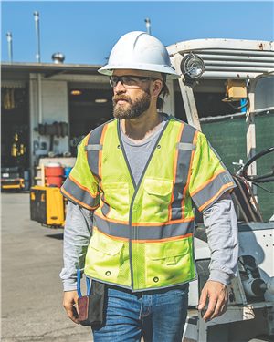 Premium Brilliant Series Breakaway Class 3 Vest, Lime - 4XL
