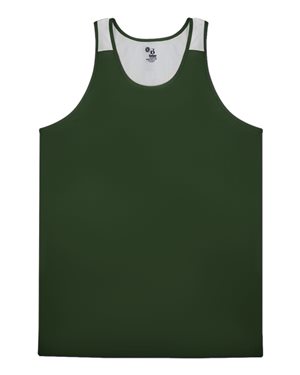 Picture of Alleson Athletic B88385542 Ventback Singlet&#44; Forest & White - Extra Small