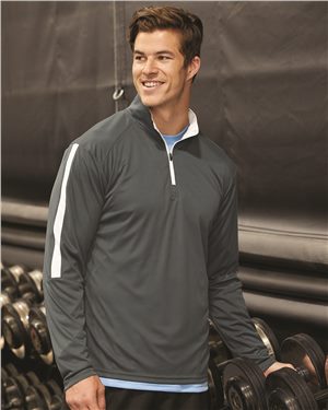 Picture of Badger B29785006 Sideline Quarter-Zip Pullover&#44; White & Graphite - Extra Large