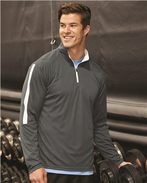 Picture of Badger B29785548 Sideline Quarter-Zip Pullover&#44; Forest & White - 3XL