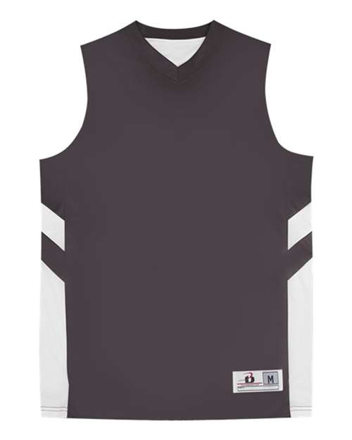 Picture of Alleson Athletic B17485098 B-Pivot Reversible Tank Top&#44; Graphite & White - 3XL