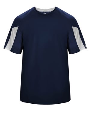 Picture of Badger B01085653 Striker T-Shirt&#44; Navy & White - Small