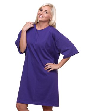 Picture of Bayside B12679960 Womens USA-Made Scoop Neck Cover-Up&#44; Purple - One Size Fits Most