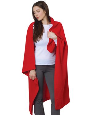 Picture of Bayside B14779700 USA-Made Stadium Blanket Fleece&#44; Red - One Size Fits Most