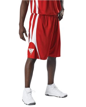 B35485533 Youth Reversible Basketball Shorts, Maroon & White - Small