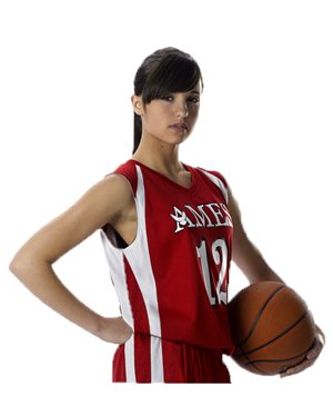 B35685525 Womens Reversible Basketball Jersey, Red & White - Large