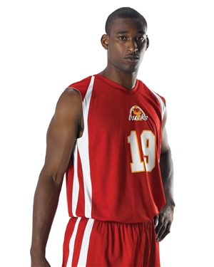 B35785534 Youth Reversible Basketball Jersey, Maroon & White - Medium