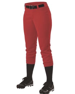 Picture of Alleson Athletic B39785522 Womens Belt Loop Fast-Pitch Pants, Red - Extra Small