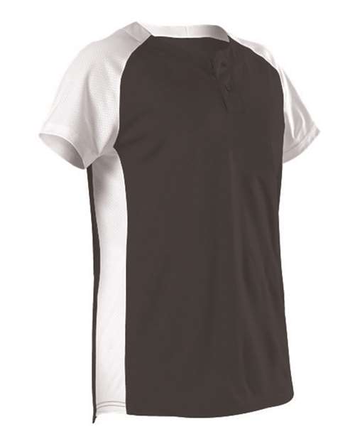 B32685504 Womens Two Button Fastpitch Jersey, Black & White - Medium