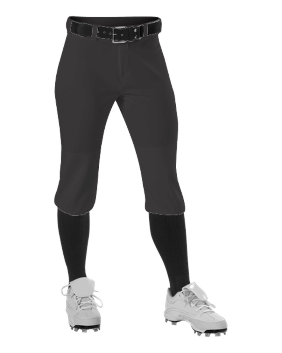 Picture of Alleson Athletic B40185507 Womens Fastpitch Knicker Pants, Black - 2XL