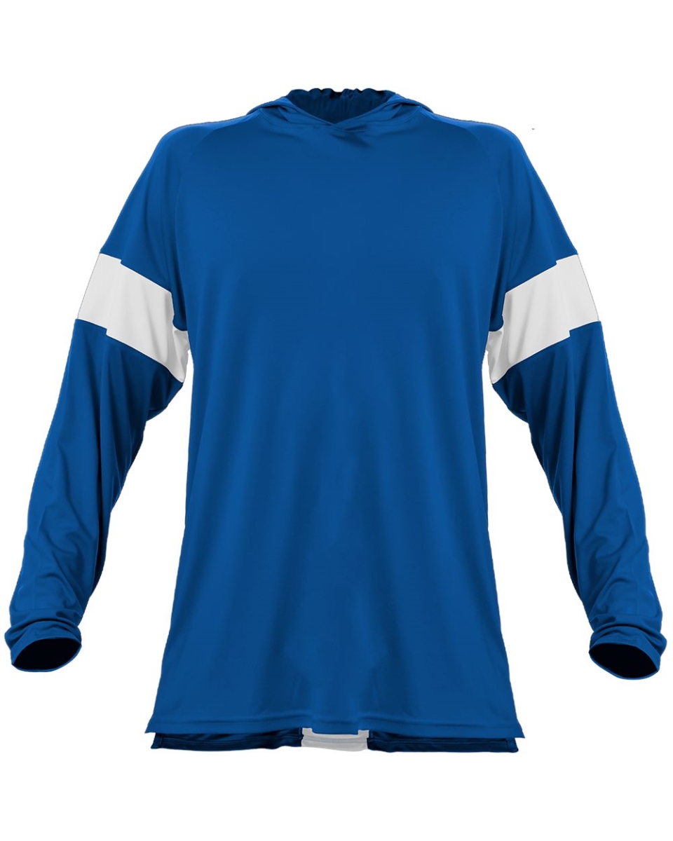 Picture of Alleson Athletic B94085656 Contender Long Sleeve Shooter Shirt&#44; Navy & White - Extra Large