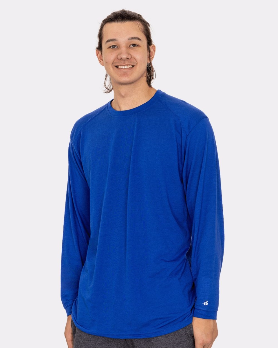 B19585092 Tri-Blend Performance Long Sleeve T-Shirt, Gold Heather - Extra Small