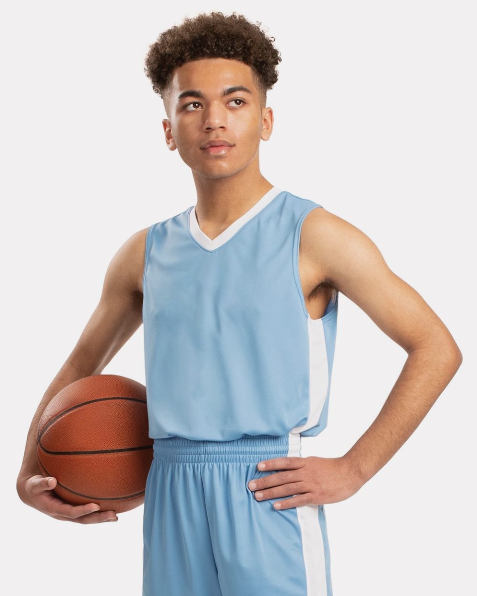 B31034136 Match-Up Basketball Jersey, Graphite & White - Extra Large