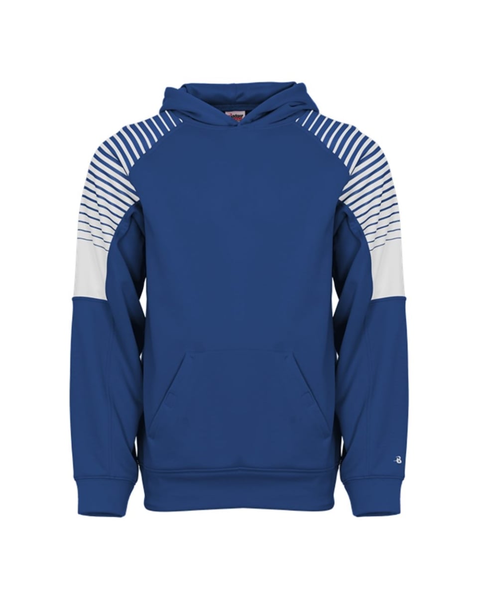 B69685655 Youth Lineup Hooded Sweatshirt, Navy - Large