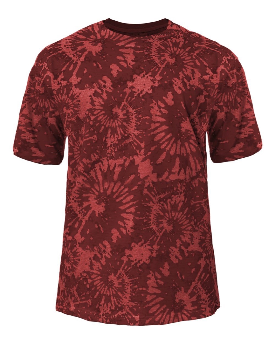 B78285706 Youth Tie-Dyed Tri-Blend T-Shirt, Red Tie-Dye - Extra Large