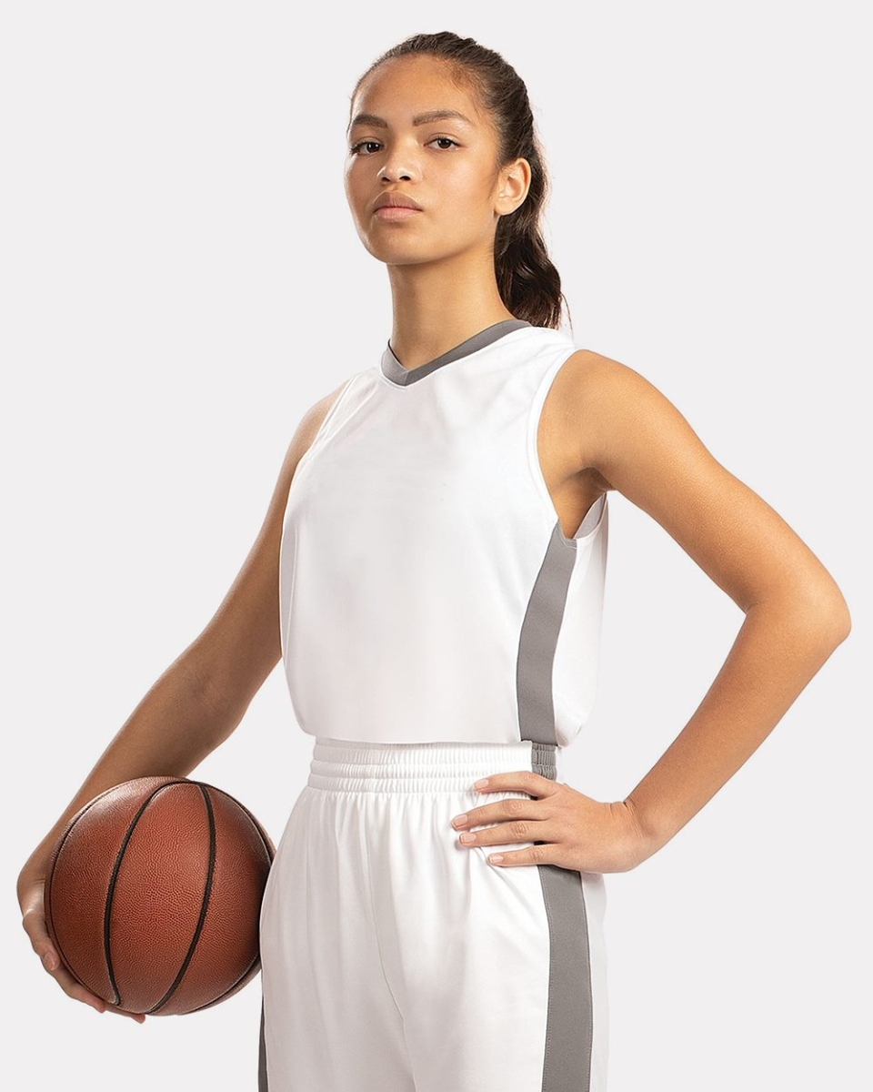 B31434135 Women Match-Up Basketball Jersey, Graphite & White - Large