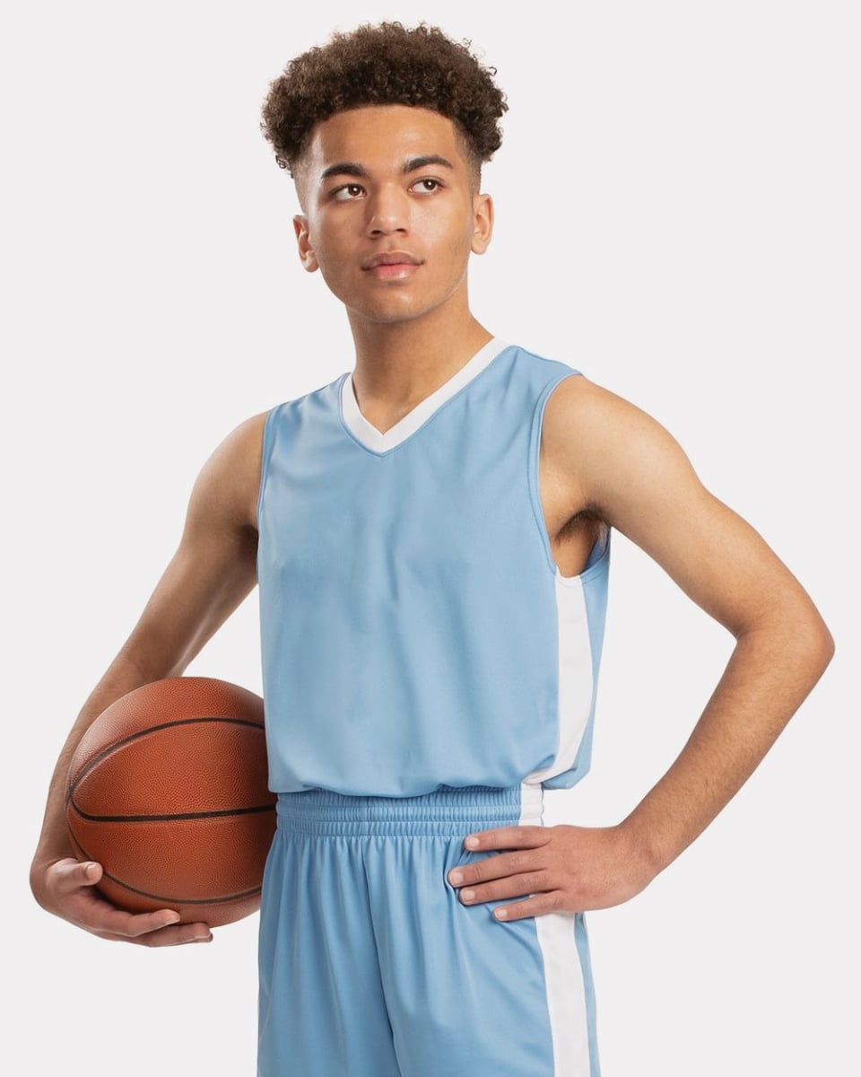B31034123 Match-Up Basketball Jersey, Gold & White - Small