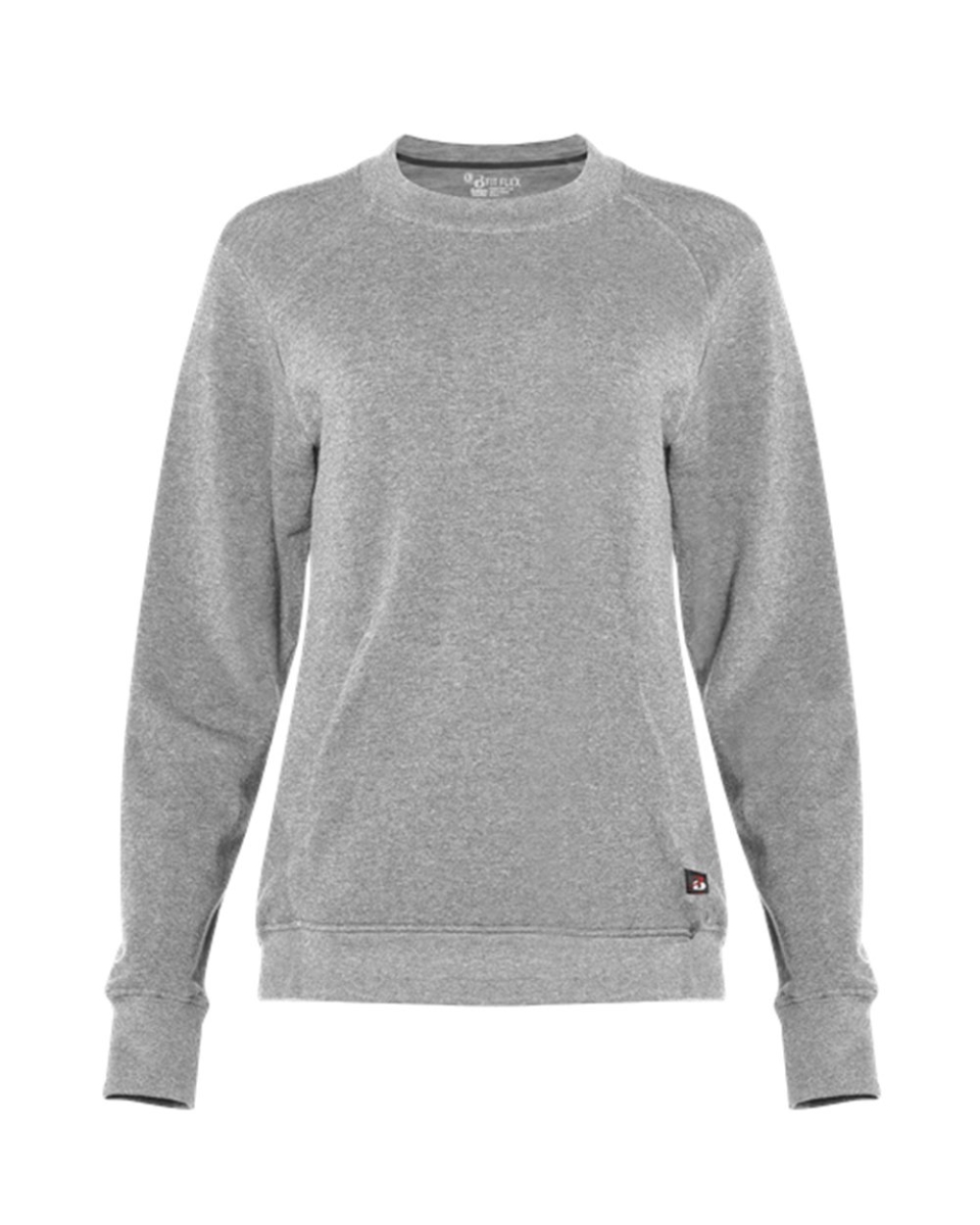 B08785654 FitFlex Women French Terry Sweatshirt, Navy - Medium