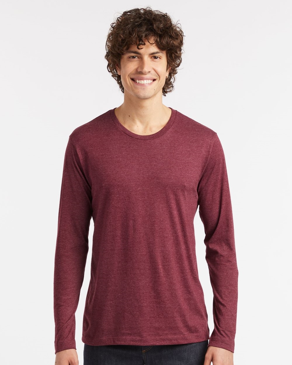 Picture of Alternative B31012524 Cotton Jersey Long Sleeve CVC Go-To T-Shirt&#44; Dark Heather Grey - Medium