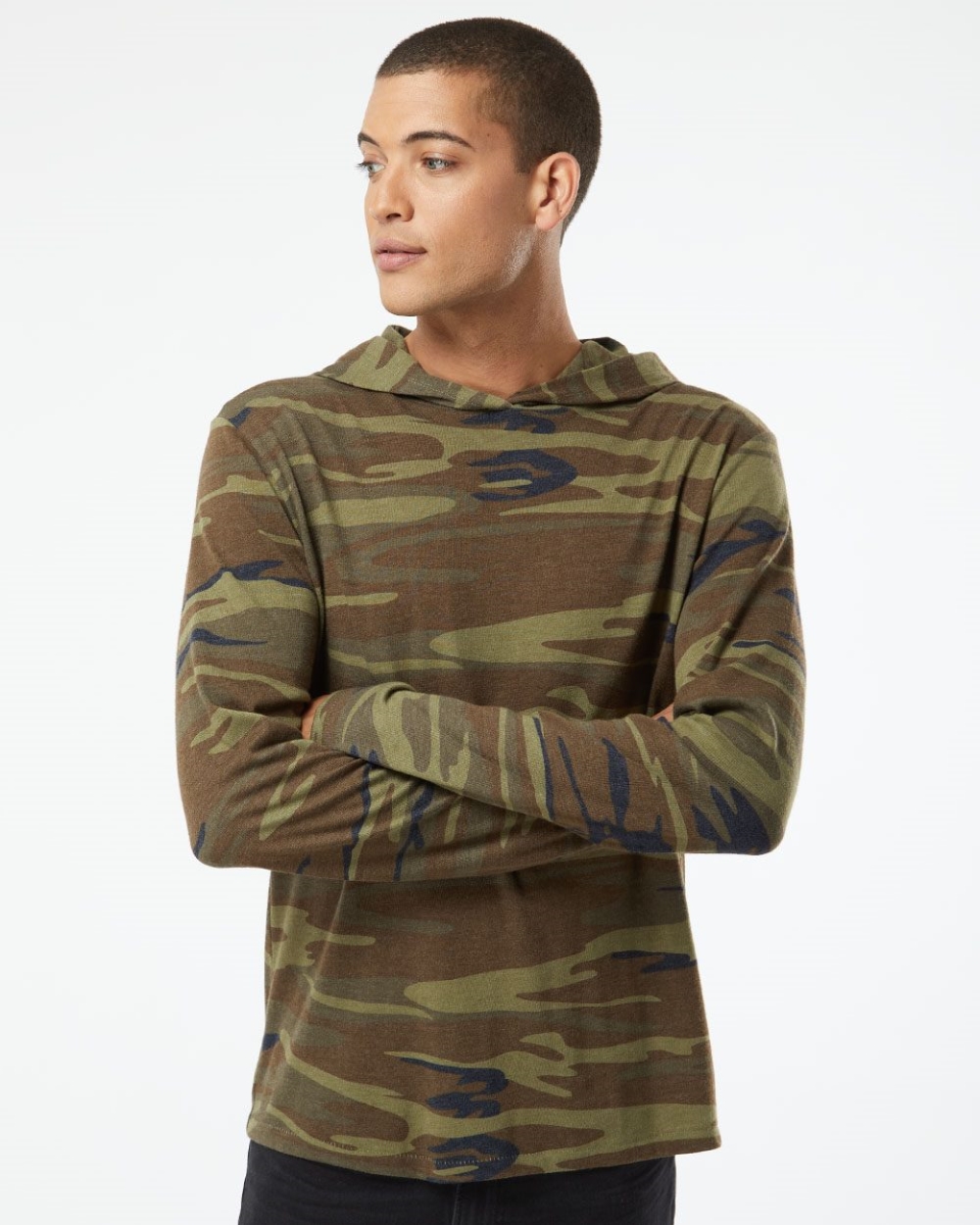 Picture of Alternative B01012628 Vintage Jersey Keeper Hooded Pullover&#44; Camo - 3XL