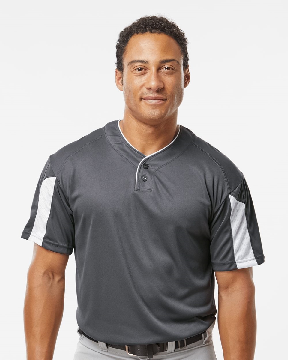 B88485042 Mens Striker Placket T-Shirt, Royal & Red - Extra Small