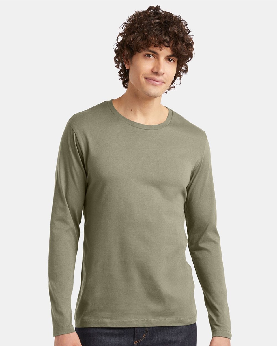 Picture of Alternative B00012062 Cotton Jersey Long Sleeve Go-To T-Shirt&#44; Military - Extra Small