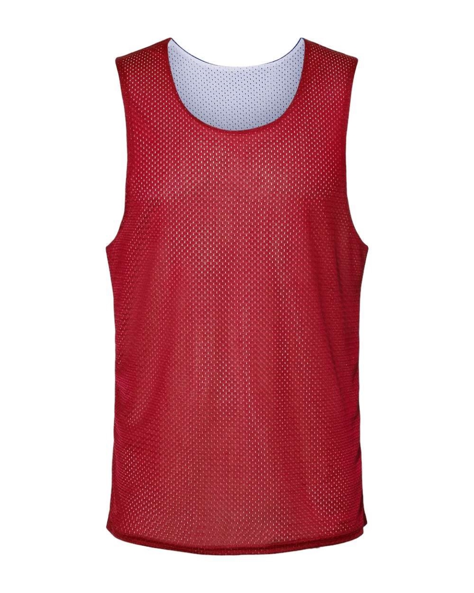 B58485094 Mens Reversible Mesh Tank Top, Graphite & White - Medium