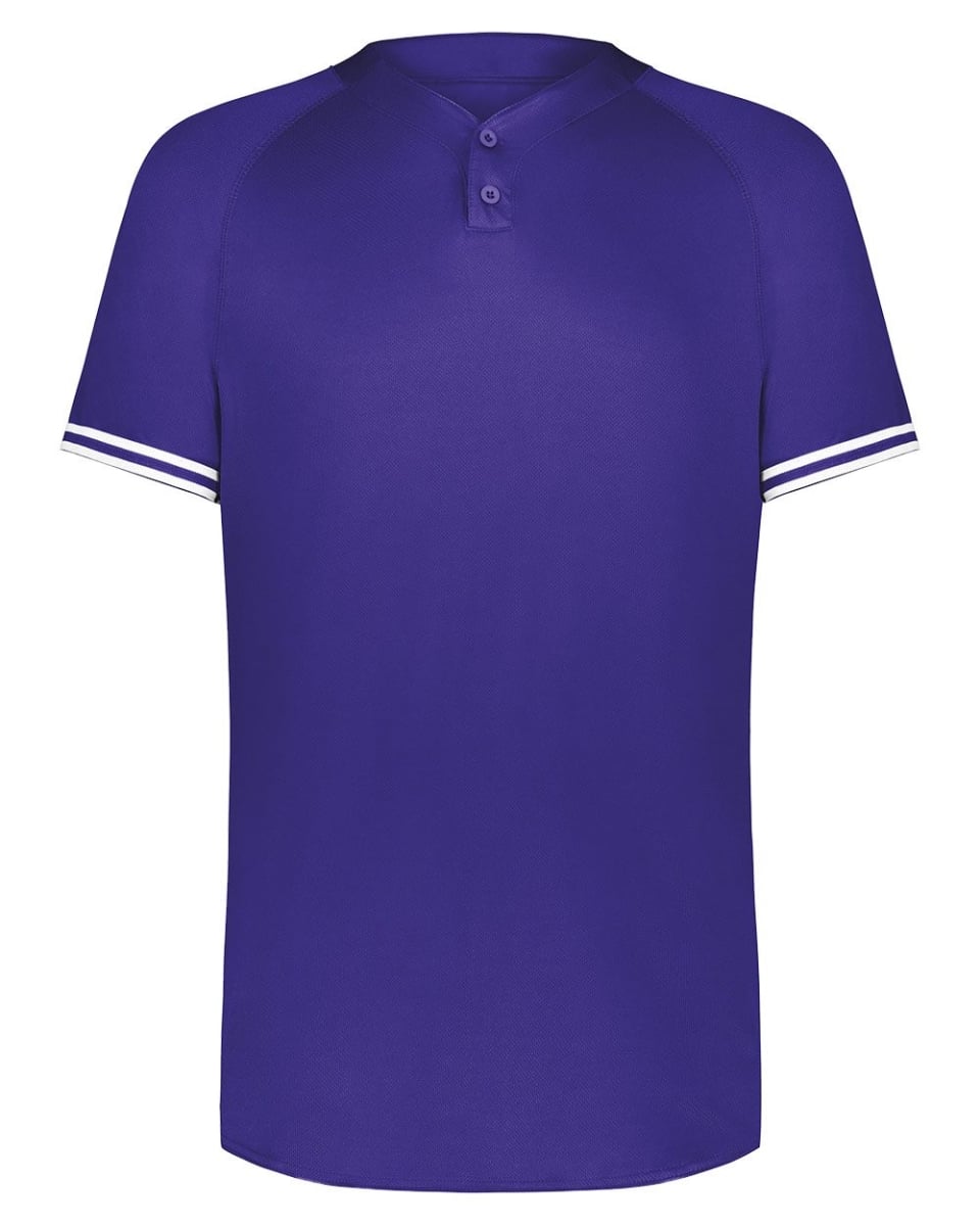 B26134694 Youth Cutter Henley Jersey, Purple & White - Medium