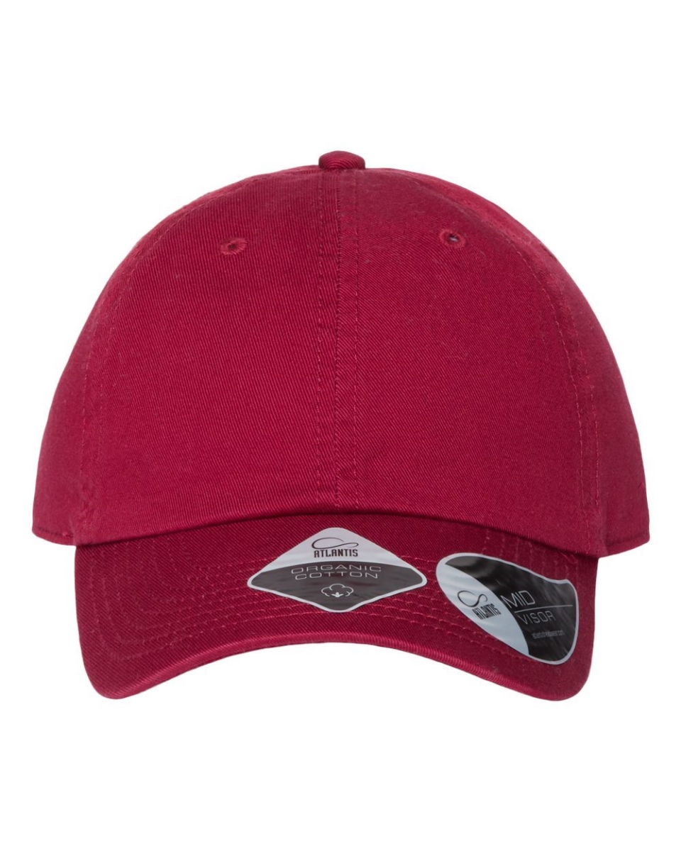 Picture of Atlantis Headwear B02695100 Sustainable Dad Hat&#44; Red - Adjustable Size