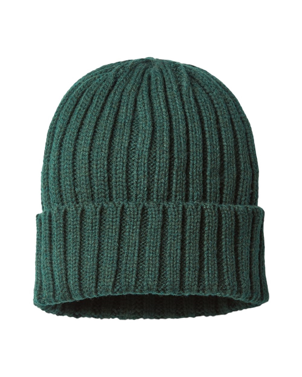 Picture of Atlantis Headwear B58195650 Sustainable Cable Knit Cuffed Beanie&#44; Navy - One Size