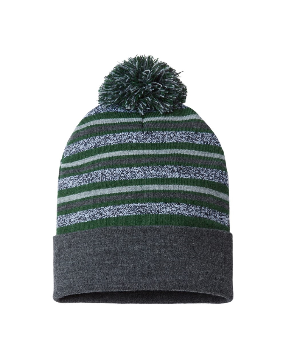 Picture of Cap America B91795540 USA-Made Striped Beanie&#44; Forest Green - One Size