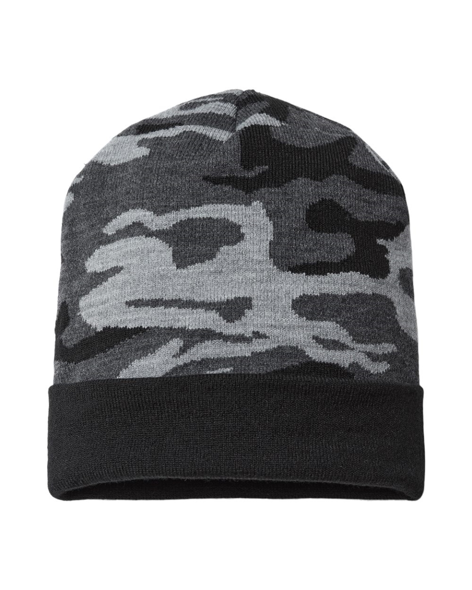 Picture of Cap America B92295100 USA-Made Camo Cuffed Beanie&#44; Vintage Tiger Camo - One Size