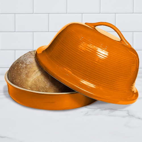 Picture of SASSAFRAS ENTERPRISES 1005TGRM SuperstoneLaCloche Tangerine Glazed/Unglazed Interior