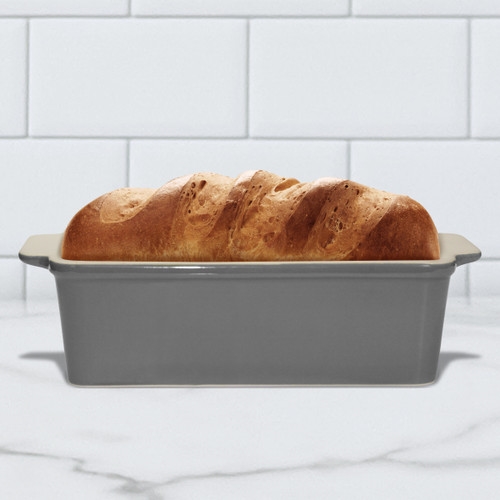 Picture of SASSAFRAS ENTERPRISES 2574SGRM Loaf Pan - Gray Glazed--Outer Dims 9' L x 5' W---Inner 8.5' L x 4.5' W