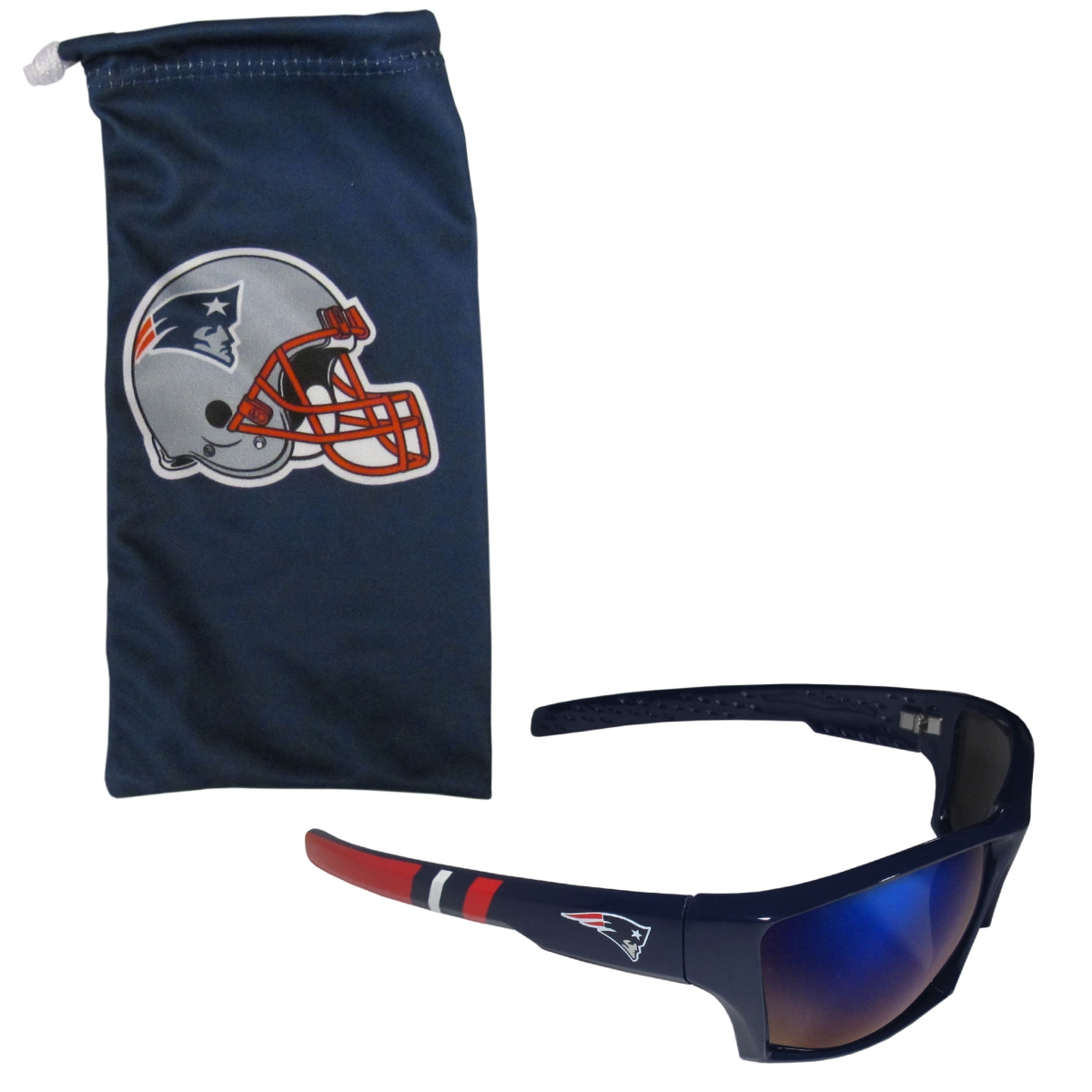 Siskiyou FESG120EB Unisex NFL New England Patriots Edge Wrap Sunglass & Bag Set - One Size