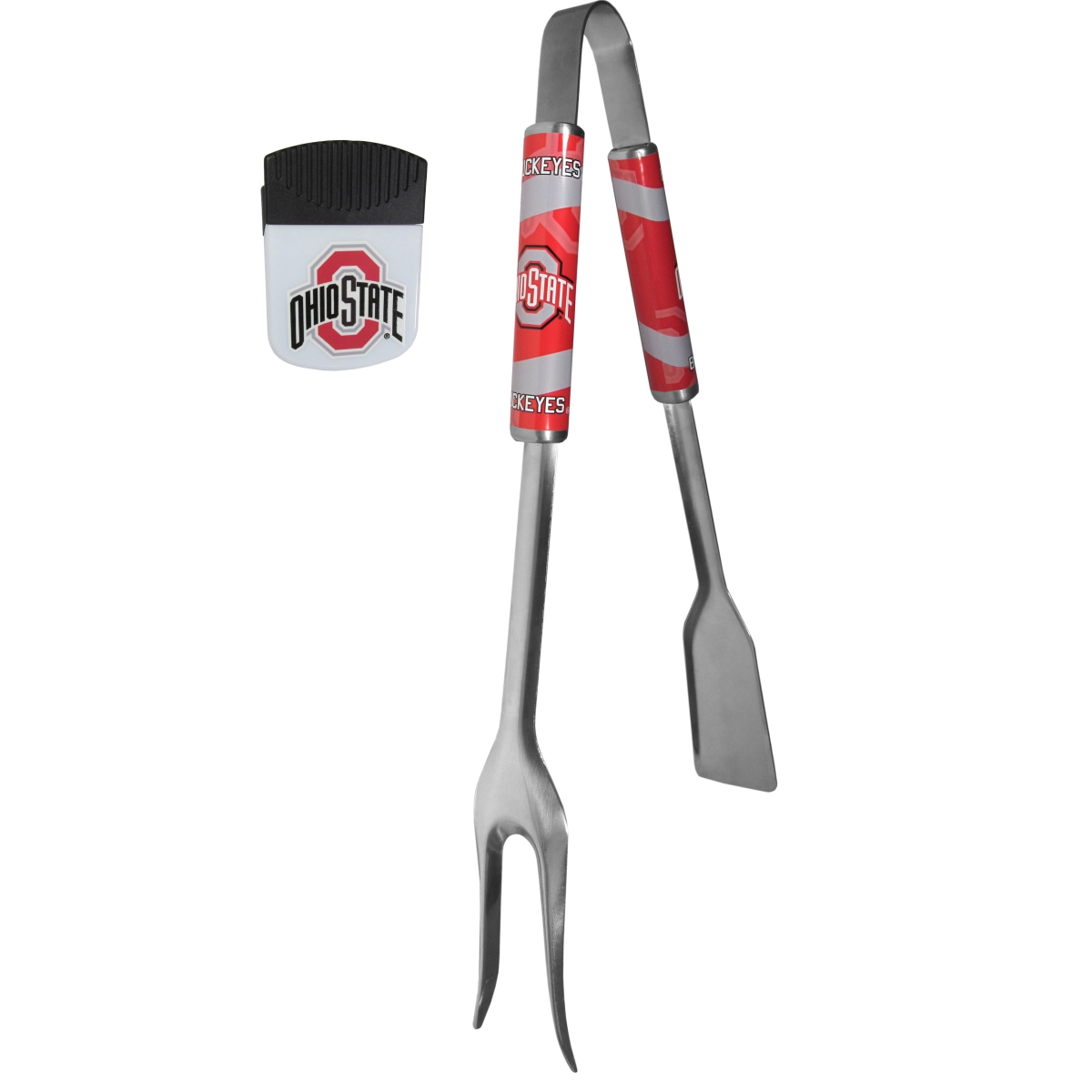Siskiyou CBQM38PMC Unisex NCAA Ohio State Buckeyes 3-in-1 BBQ Tool & Chip Clip - One Size