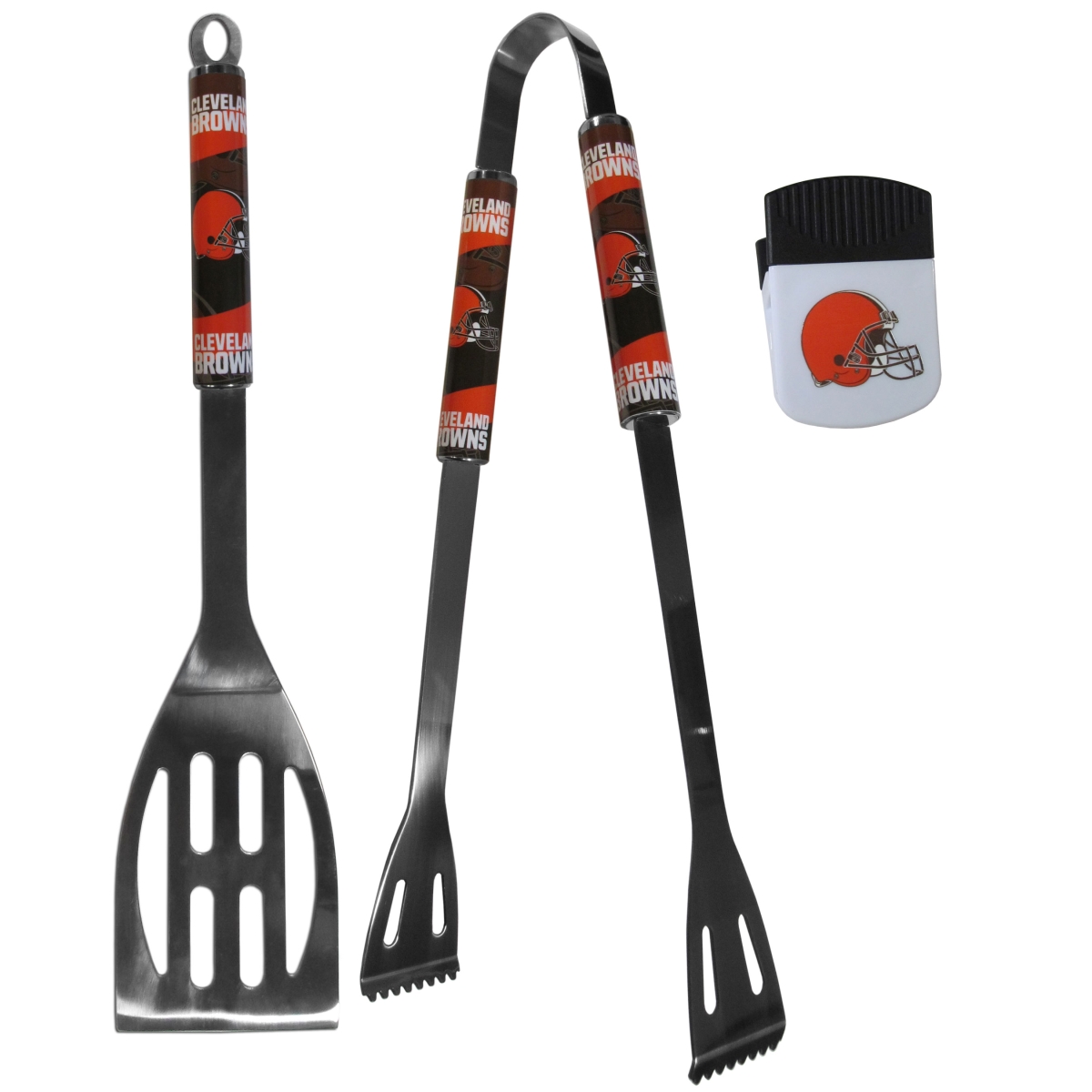 Picture of Siskiyou F2BQ025PMC Unisex NFL Cleveland Browns 2 Piece BBQ Set & Chip Clip - One Size