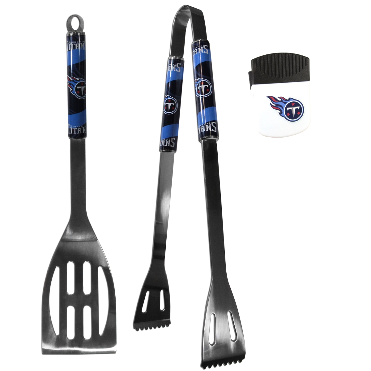Siskiyou F2BQ185PMC Unisex NFL Tennessee Titans 2 Piece BBQ Set & Chip Clip - One Size