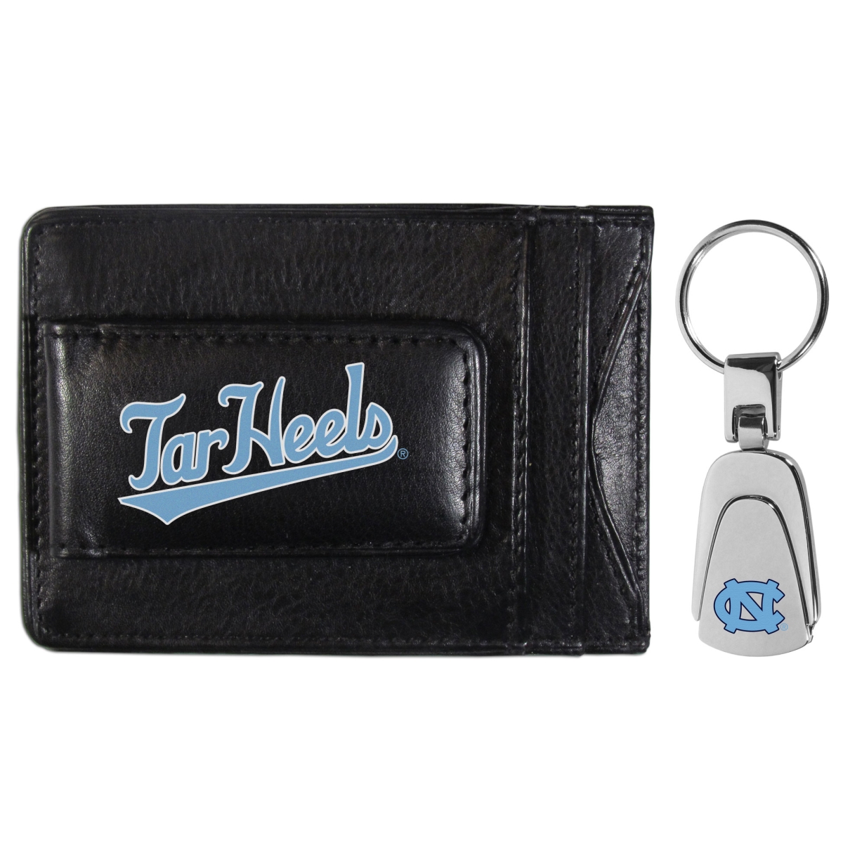 Siskiyou CCCP9KP Unisex NCAA North Carolina Tar Heels Leather Cash & Cardholder & Steel Key Chain - One Size