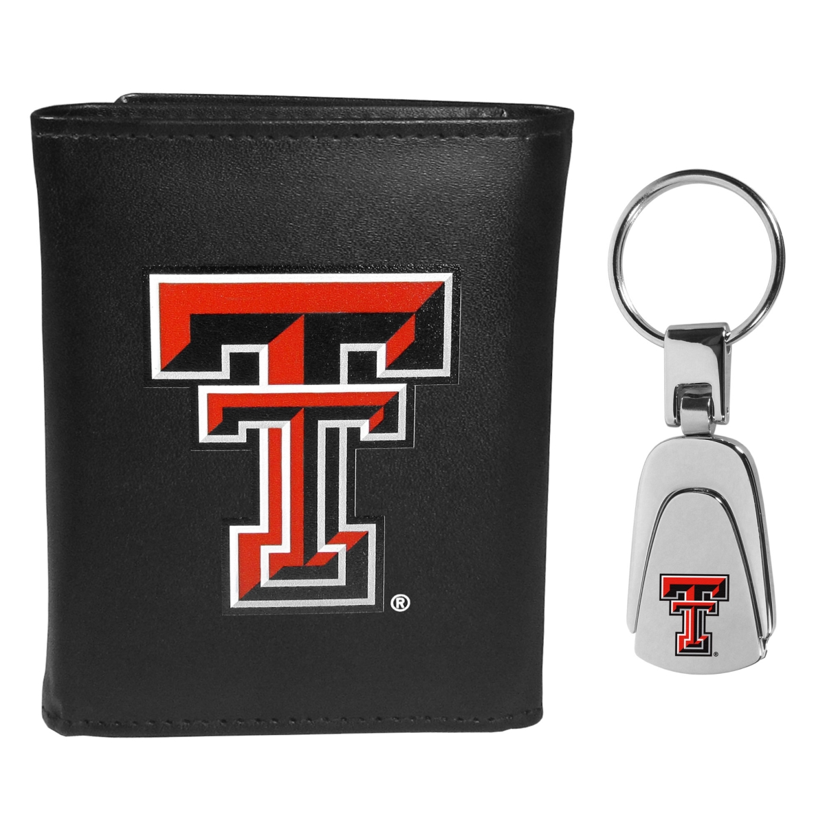 Siskiyou CTRL30KP Male NCAA Texas Tech Raiders Tri-fold Wallet & Steel Key Chain