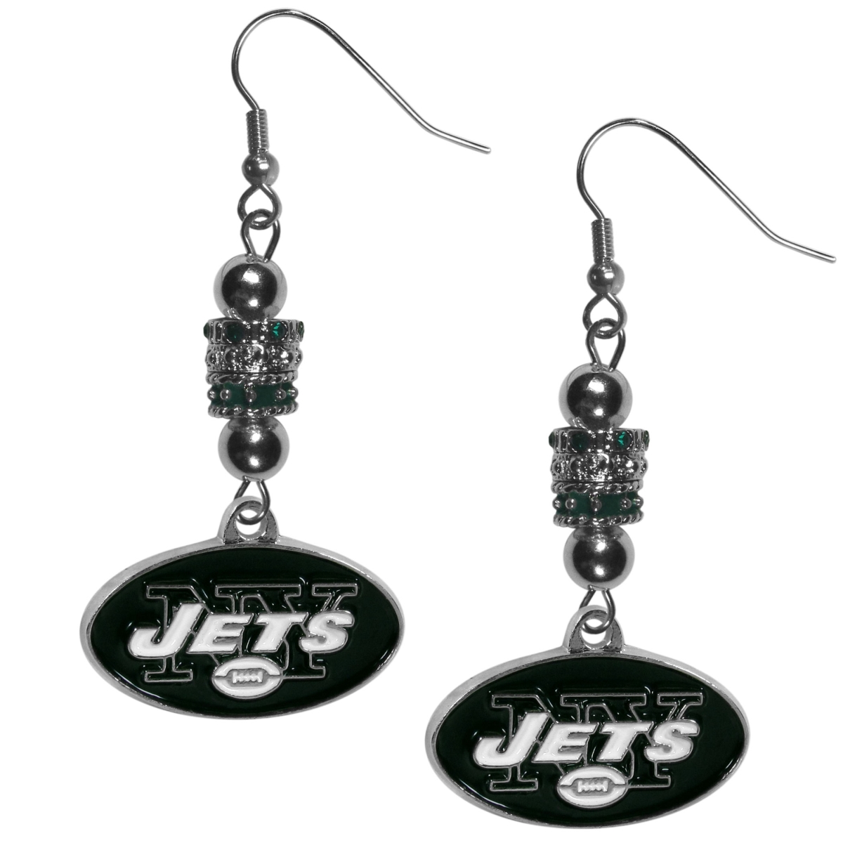 Siskiyou FEBE100 Female NFL New York Jets Euro Bead Earrings