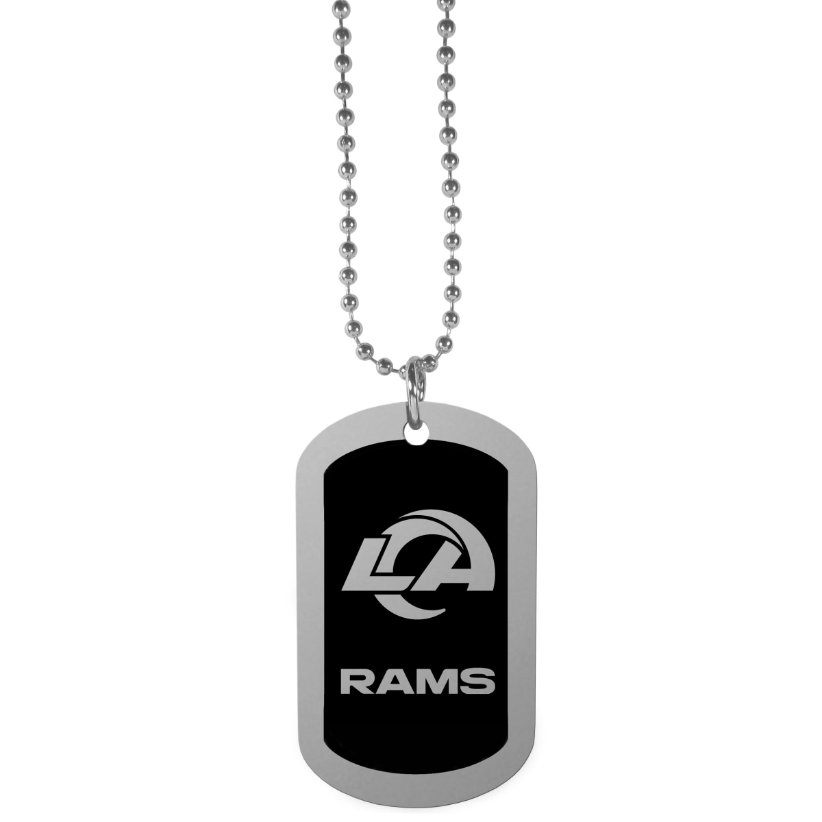 Siskiyou FTNB130 26 in. Unisex NFL Los Angeles Rams Chrome Tag Necklaces