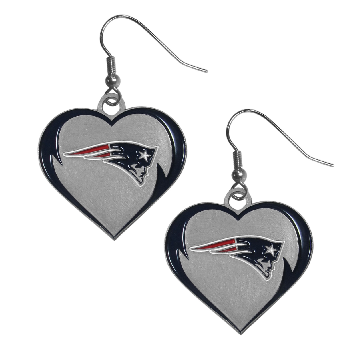 Siskiyou FERH120 Female NFL New England Patriots Heart Dangle Earrings