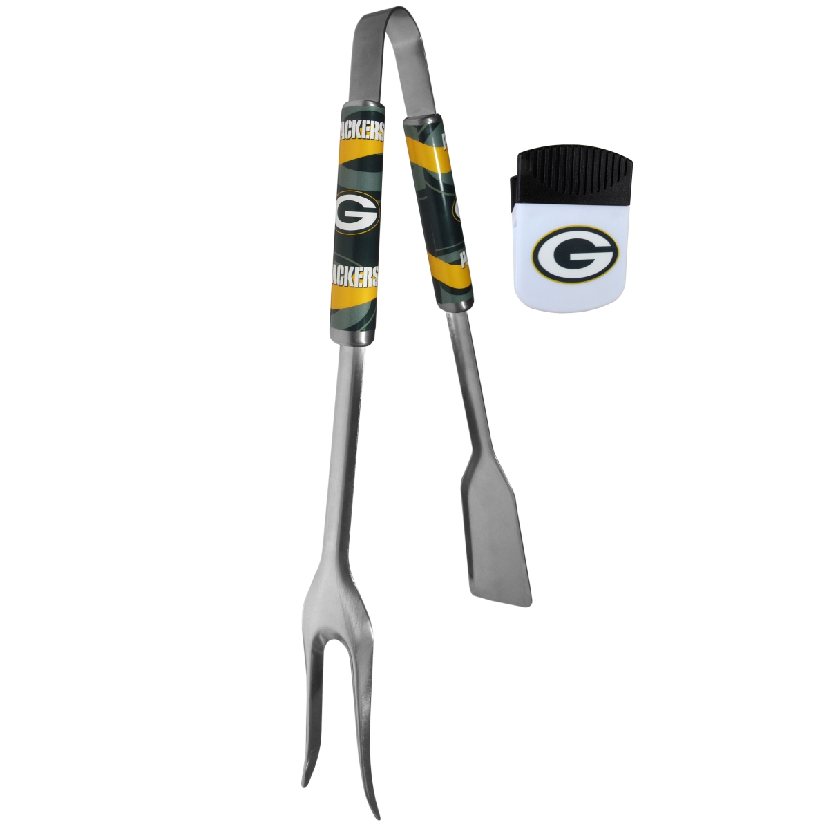 Picture of Siskiyou FBQM115PMC Unisex NFL Green Bay Packers 3-in-1 BBQ Tool & Chip Clip - One Size