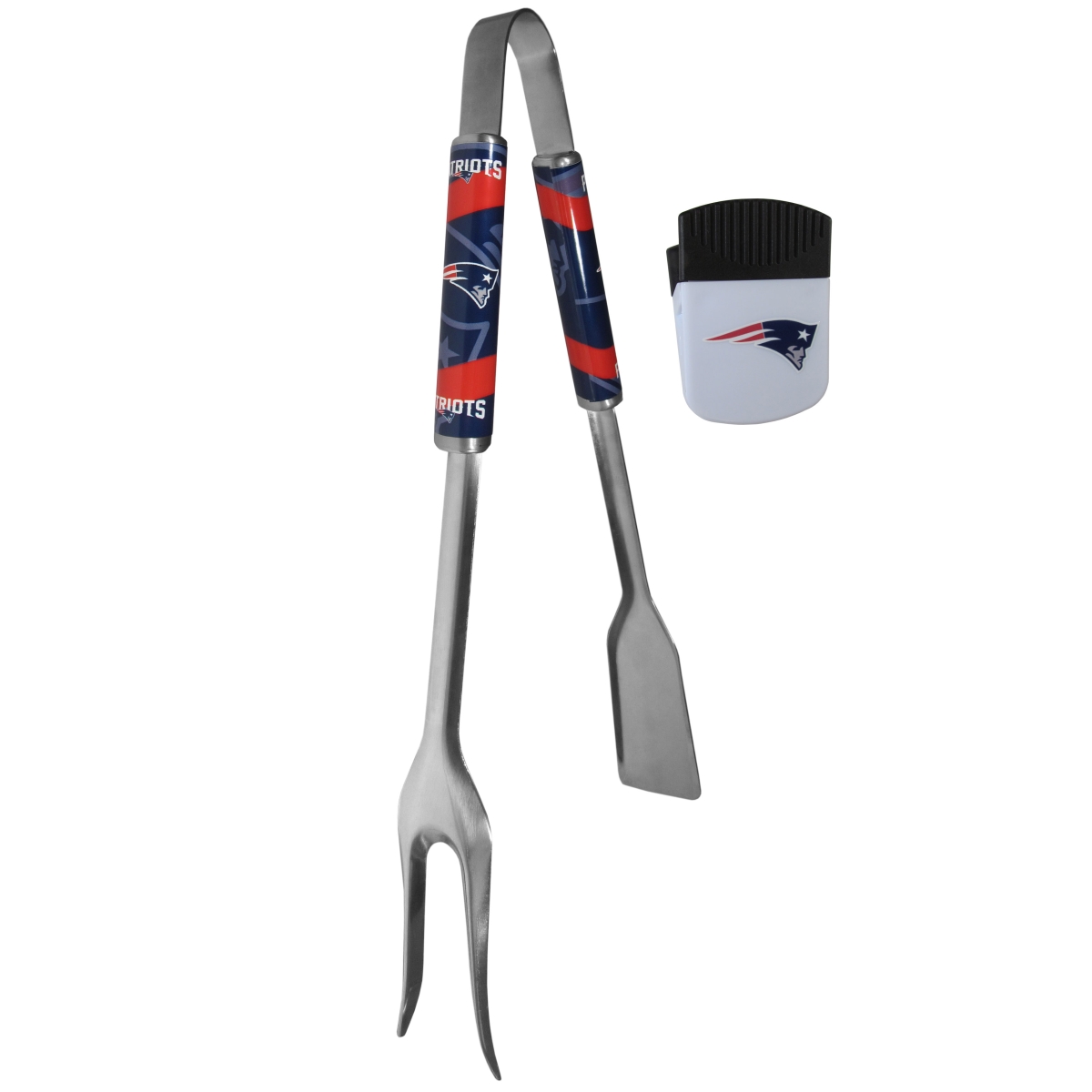 Picture of Siskiyou FBQM120PMC Unisex NFL New England Patriots 3-in-1 BBQ Tool & Chip Clip - One Size