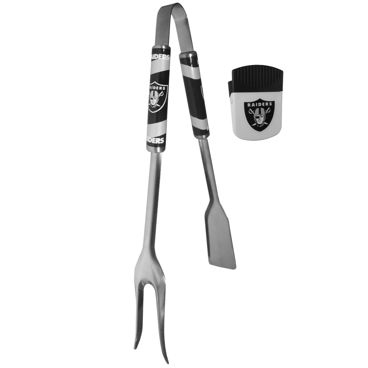 Picture of Siskiyou FBQM125PMC Unisex NFL Oakland Raiders 3-in-1 BBQ Tool & Chip Clip - One Size