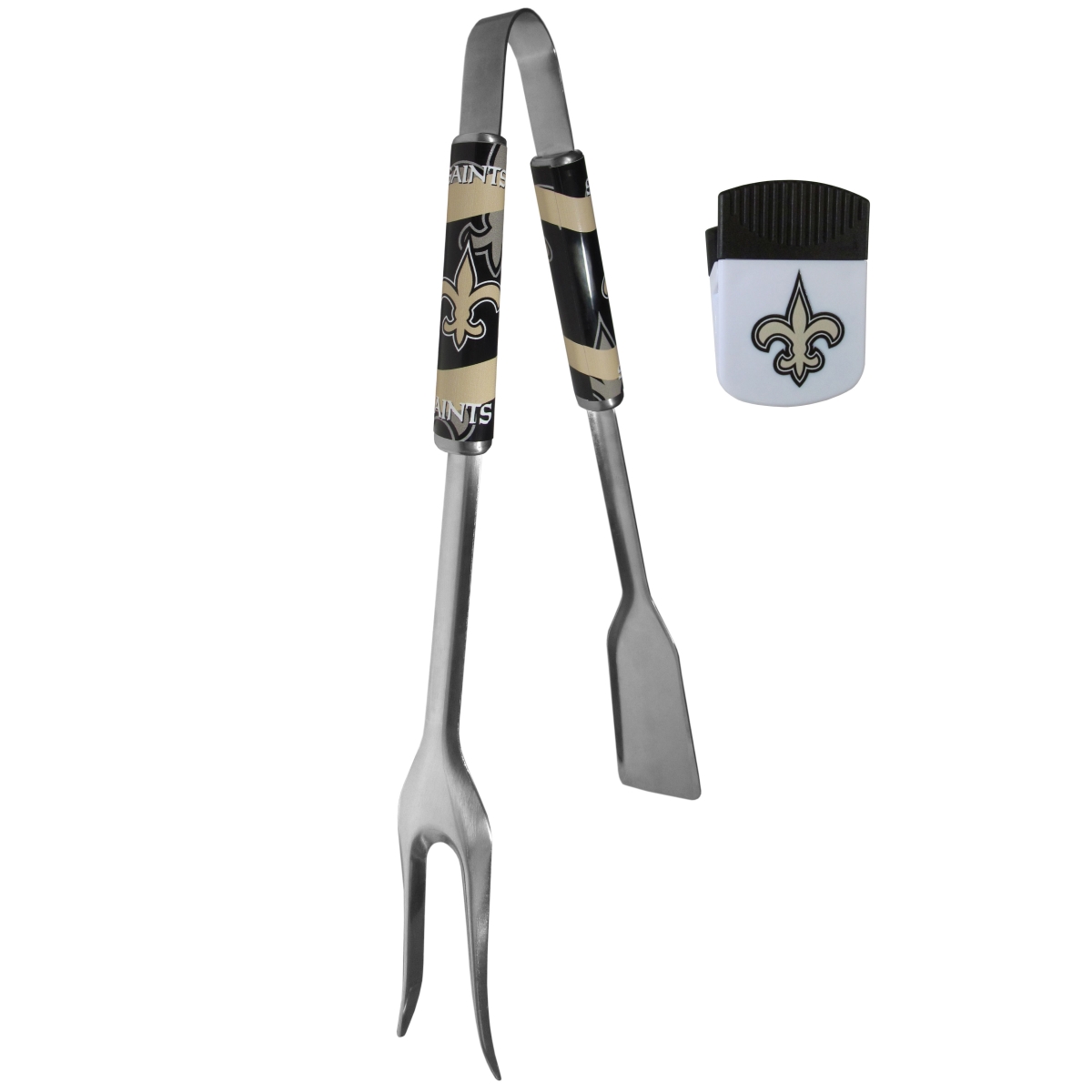Picture of Siskiyou FBQM150PMC Unisex NFL New Orleans Saints 3-in-1 BBQ Tool & Chip Clip - One Size
