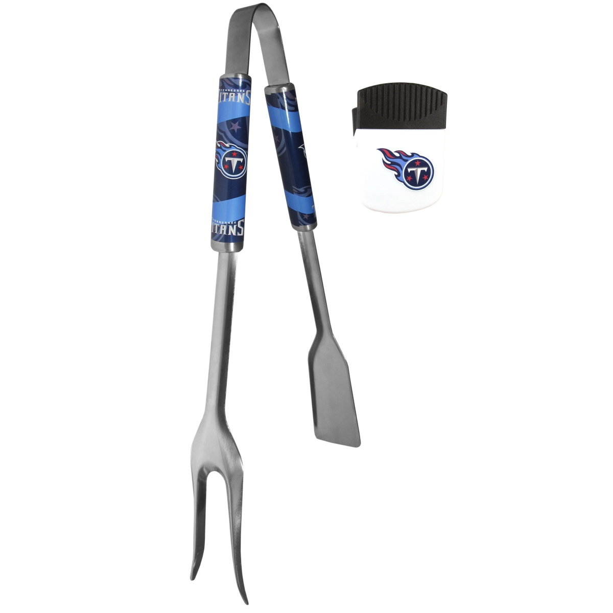 Picture of Siskiyou FBQM185PMC Unisex NFL Tennessee Titans 3-in-1 BBQ Tool & Chip Clip - One Size