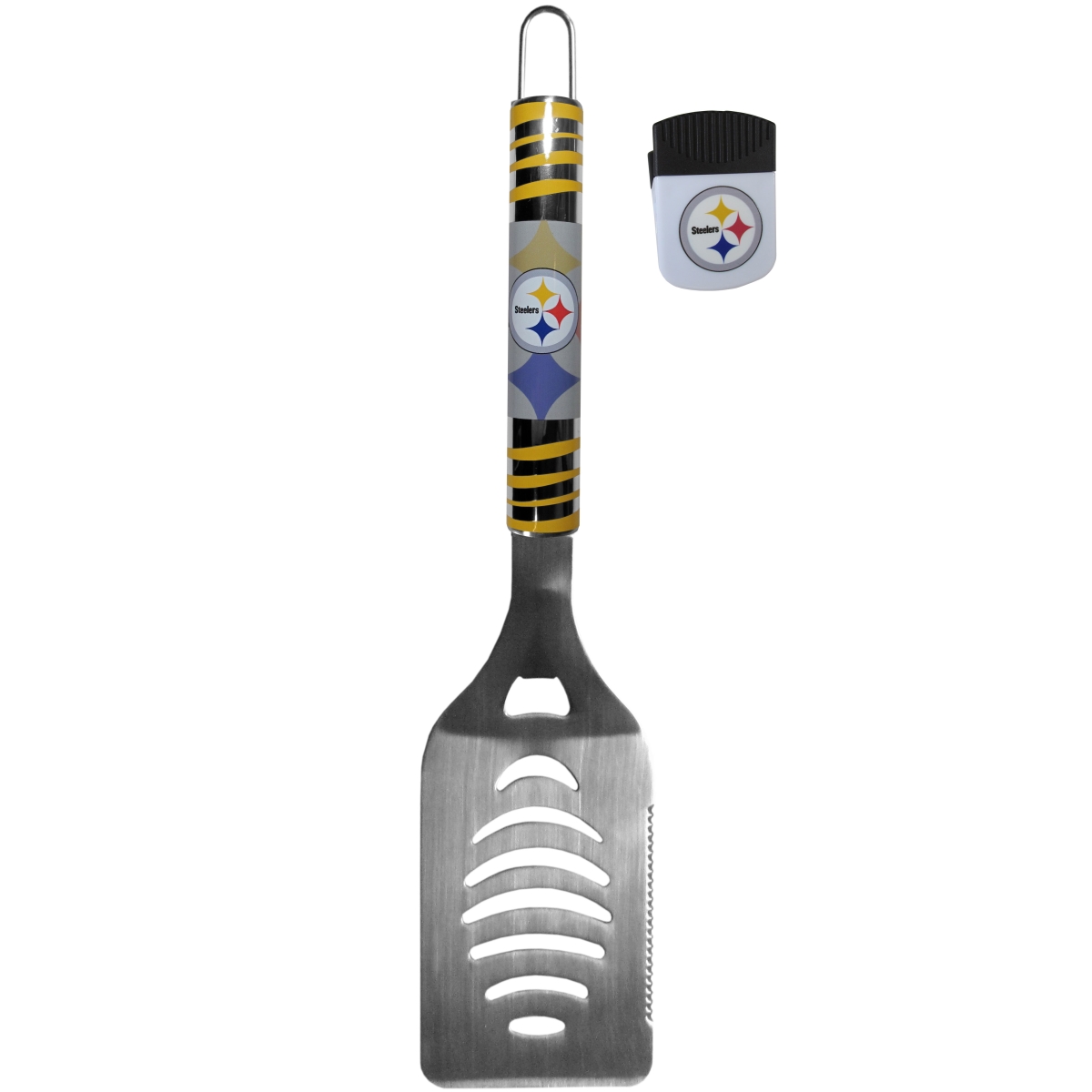 Picture of Siskiyou FTGS160PMC Unisex NFL Pittsburgh Steelers Tailgate Spatula & Chip Clip - One Size