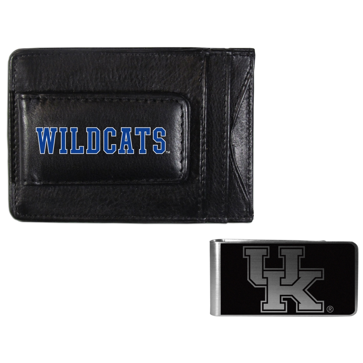 Siskiyou CCCP35BKM Unisex NCAA Kentucky Wildcats Leather Cash & Cardholder & Black Money Clip - One Size